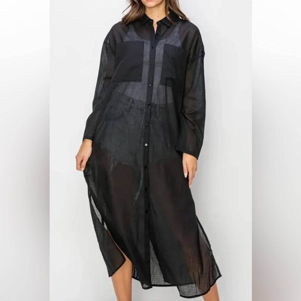 HYFVE Black Sheer Swim Coverup